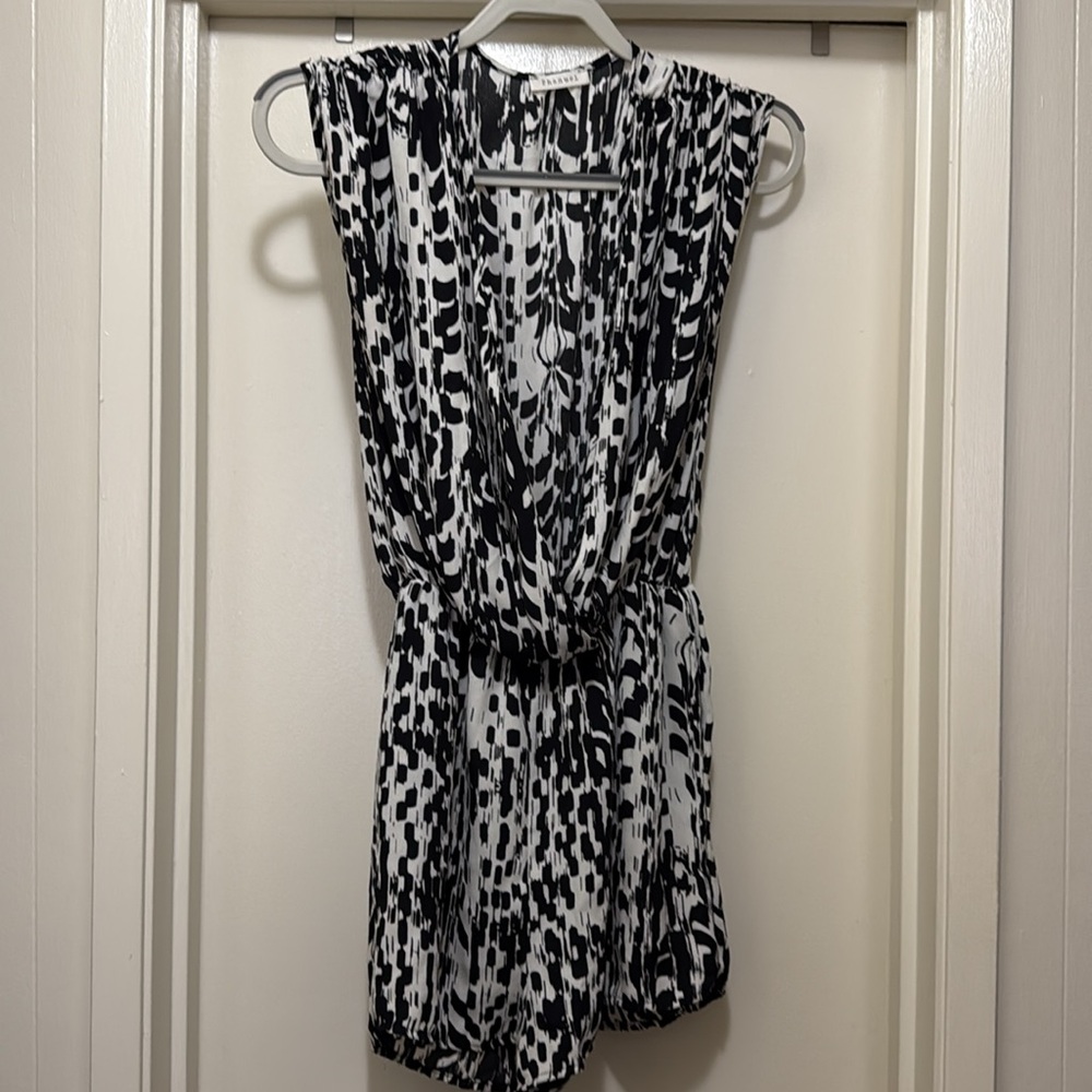 Stylish Black and off cream Patterned romper